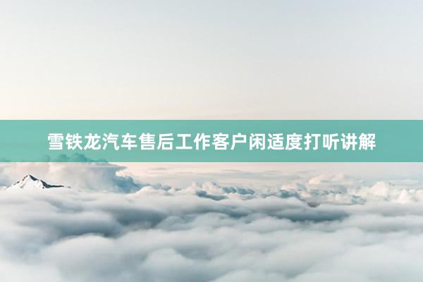 雪铁龙汽车售后工作客户闲适度打听讲解